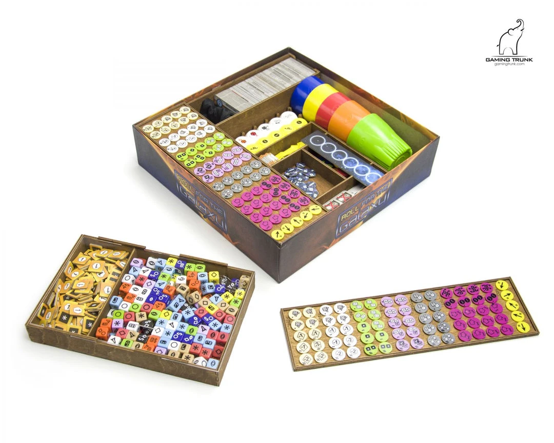 Gaming Trunk - Galactic Roll Organizer For Roll For The Galaxy (Walnut) 1 Gaming Trunk - Galactic Roll Organizer For Roll For The Galaxy (Walnut)