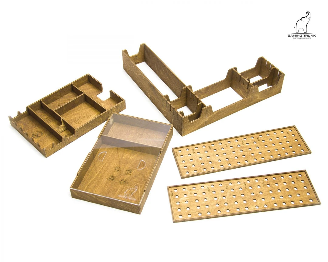 Gaming Trunk - Galactic Roll Organizer For Roll For The Galaxy (Walnut) 13 Gaming Trunk - Galactic Roll Organizer For Roll For The Galaxy (Walnut)