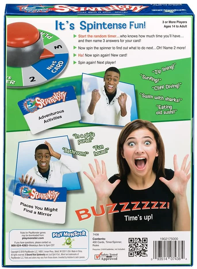 PlayMonster, LLC 5 Second Rule: Spintensity Board Games 4 PlayMonster, LLC 5 Second Rule: Spintensity Board Games