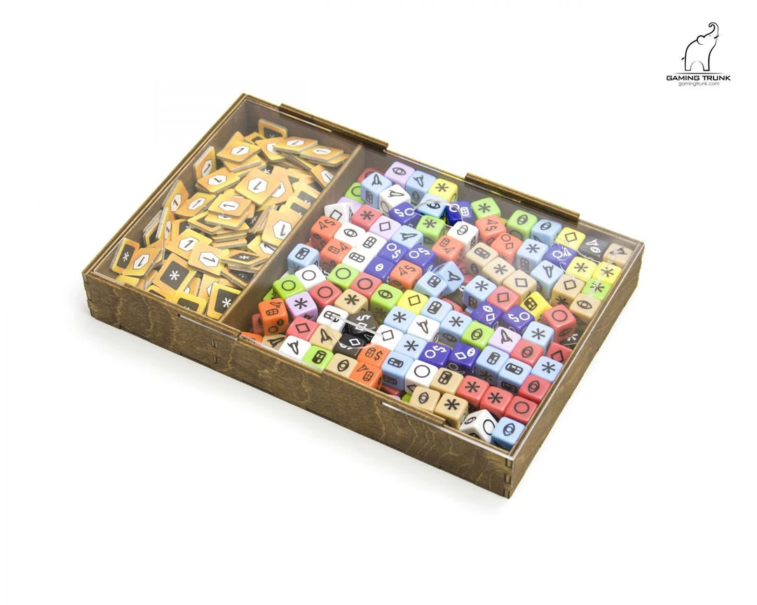 Gaming Trunk - Galactic Roll Organizer For Roll For The Galaxy (Walnut) 6 Gaming Trunk - Galactic Roll Organizer For Roll For The Galaxy (Walnut)