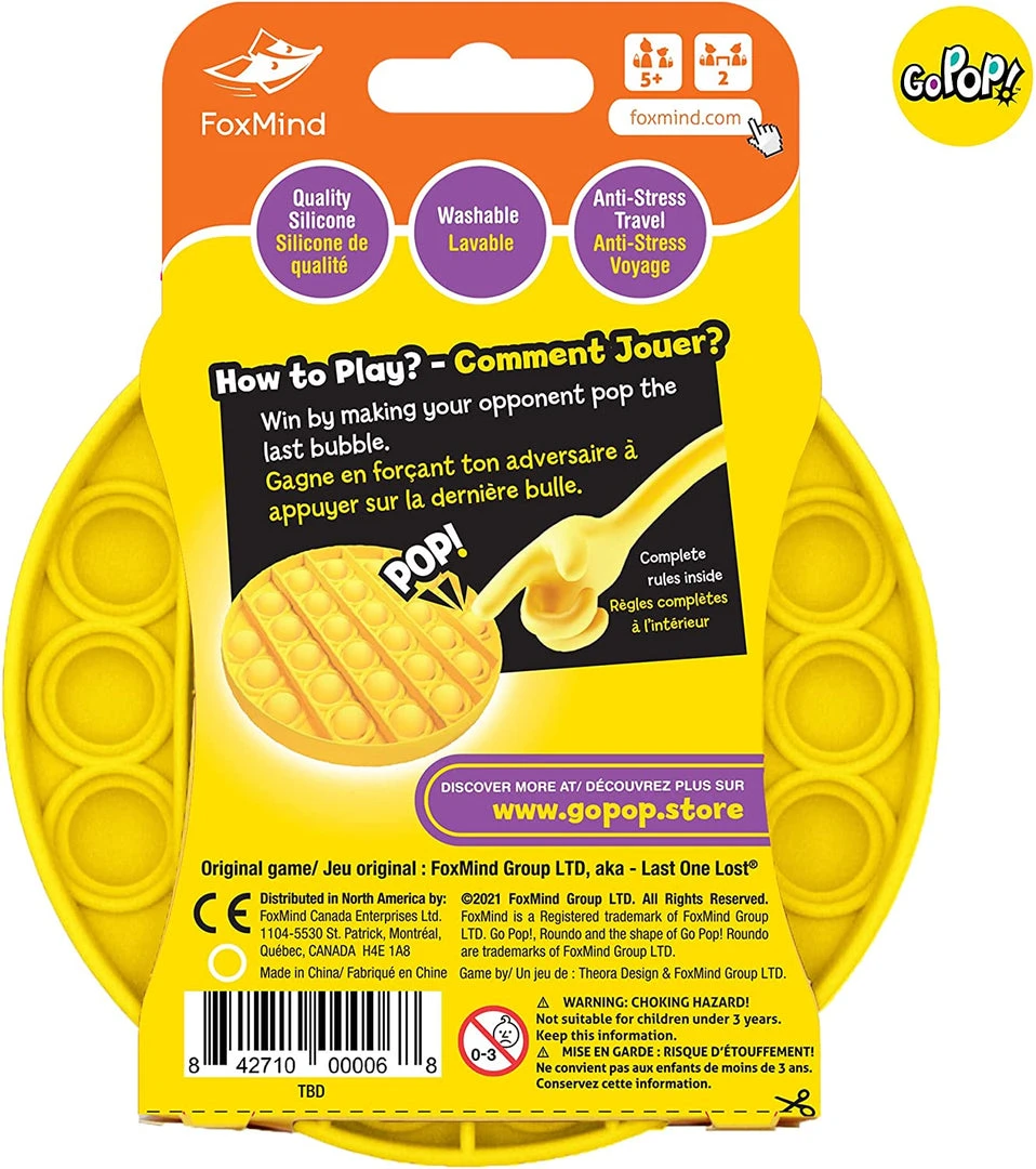FoxMind Best Selling Children Games Go Pop! Roundo Yellow 2 FoxMind Best Selling Children Games Go Pop! Roundo Yellow