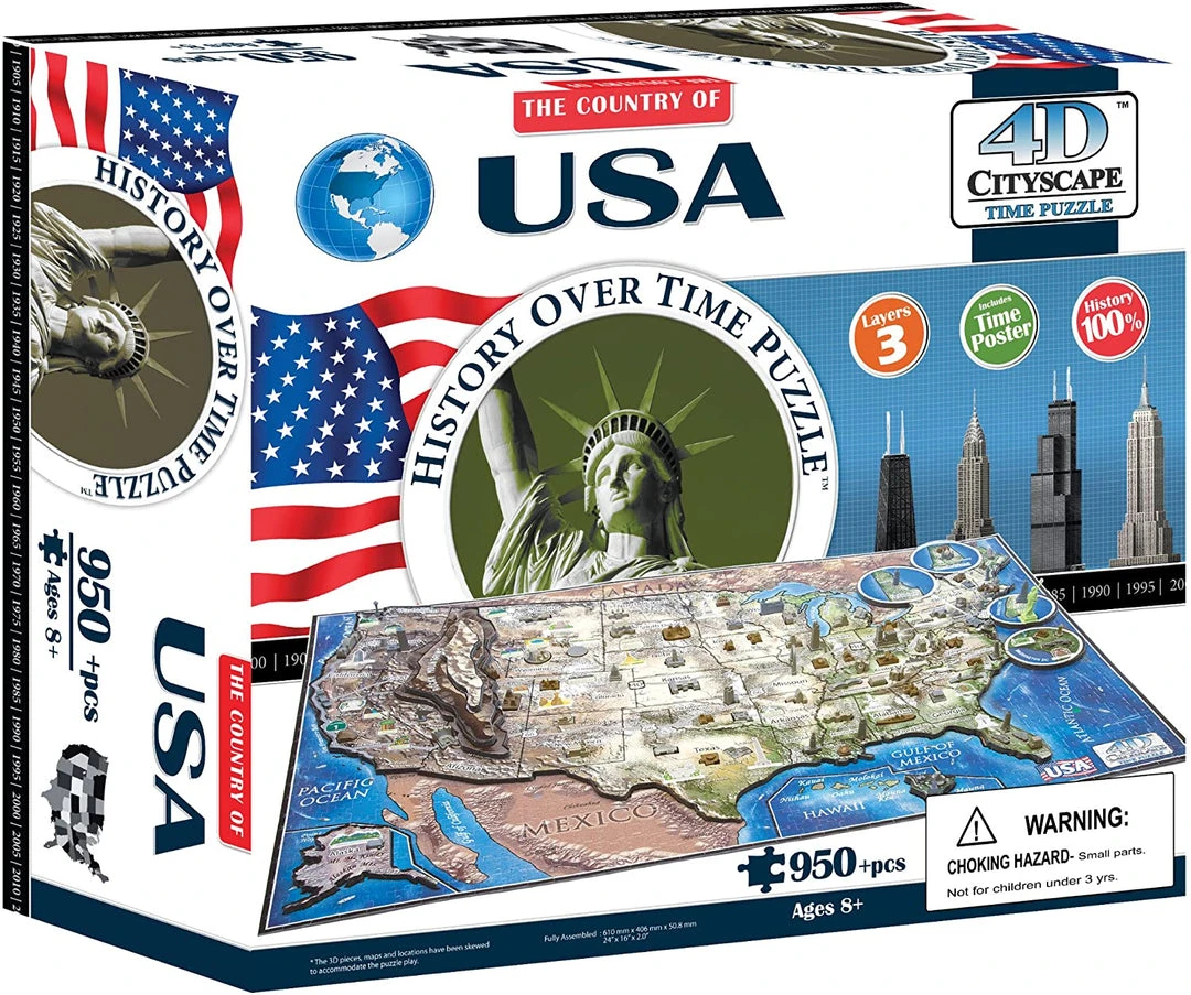 All Sale Items Puzzle - 4D Cityscape - History Over Time Puzzle: USA (977 Pieces) 1 All Sale Items Puzzle - 4D Cityscape - History Over Time Puzzle: USA (977 Pieces)