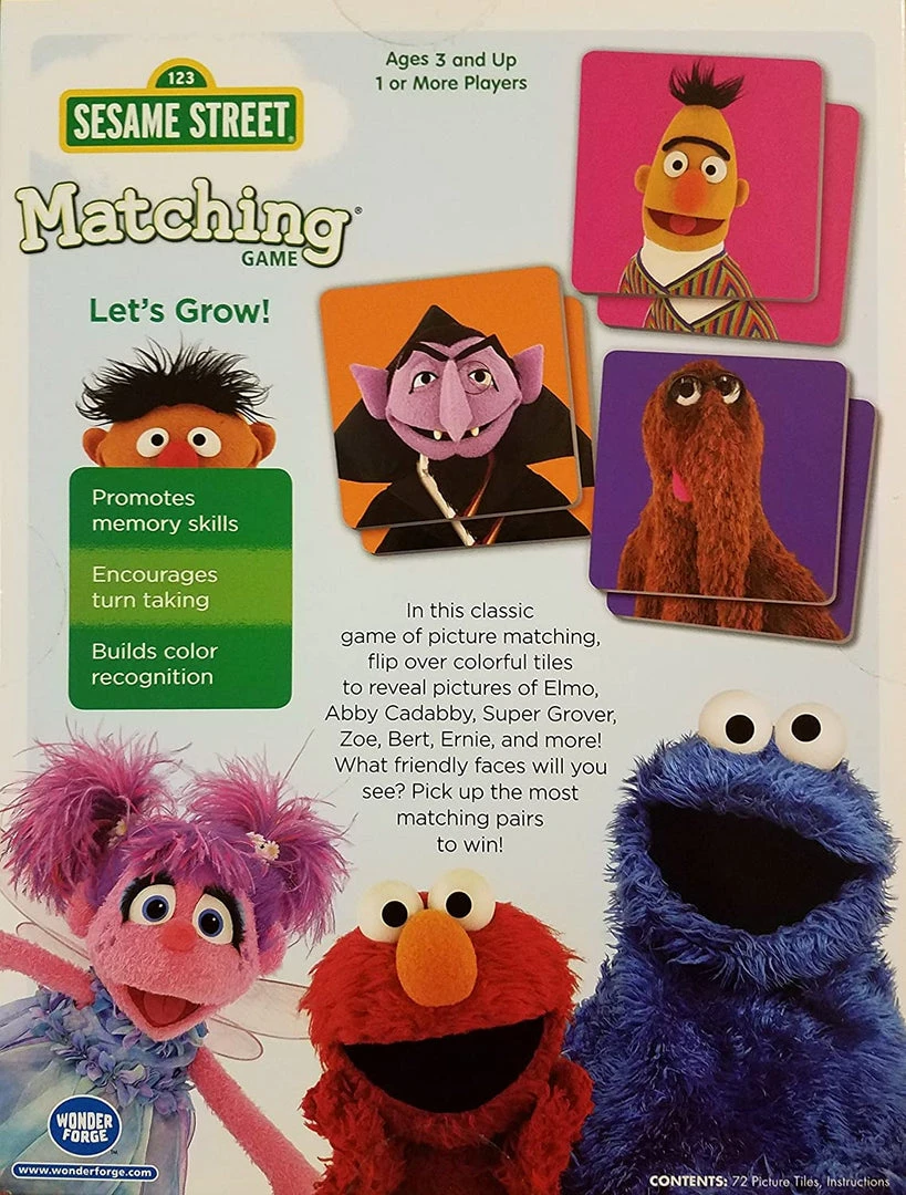 Wonder Forge Board Games Matching Game - Sesame Street 3 Wonder Forge Board Games Matching Game - Sesame Street
