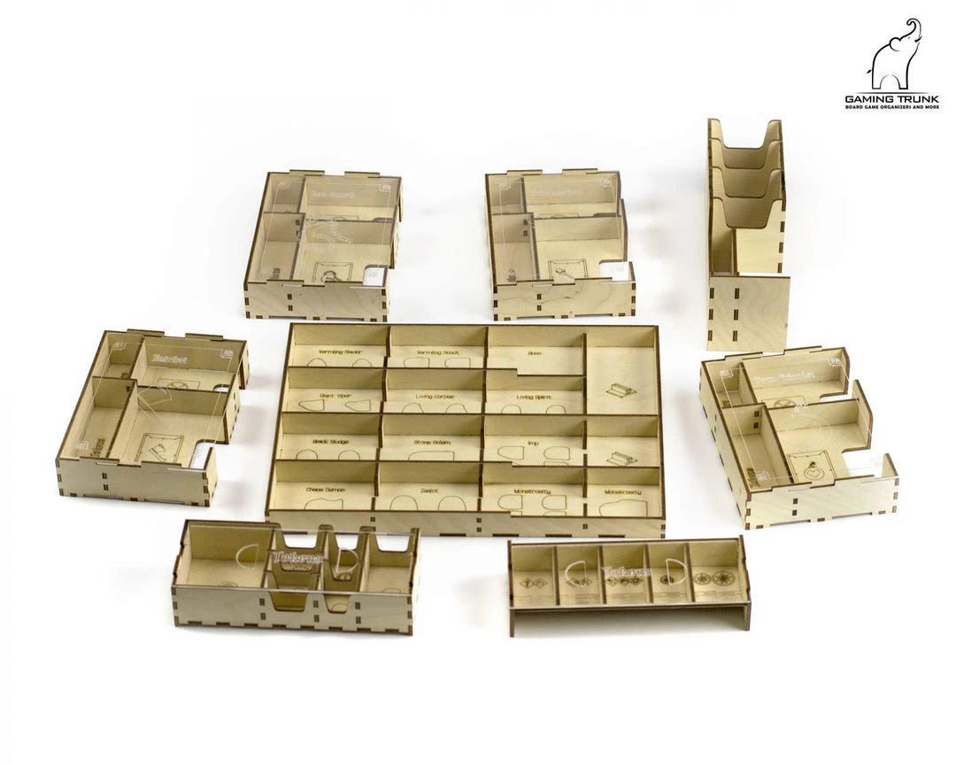 Gaming Trunk - Lion Jaws Organizer Compatible With Gloomhaven: Jaws Of The Lion (Natural Unstained) 5 Gaming Trunk - Lion Jaws Organizer Compatible With Gloomhaven: Jaws Of The Lion (Natural Unstained)