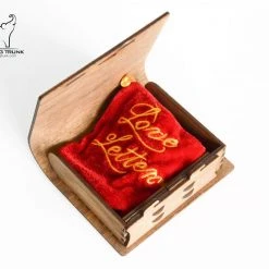 Gaming Trunk - Secret Letter Case And 14 Wooden Heart Tokens For Love Letter (Walnut)