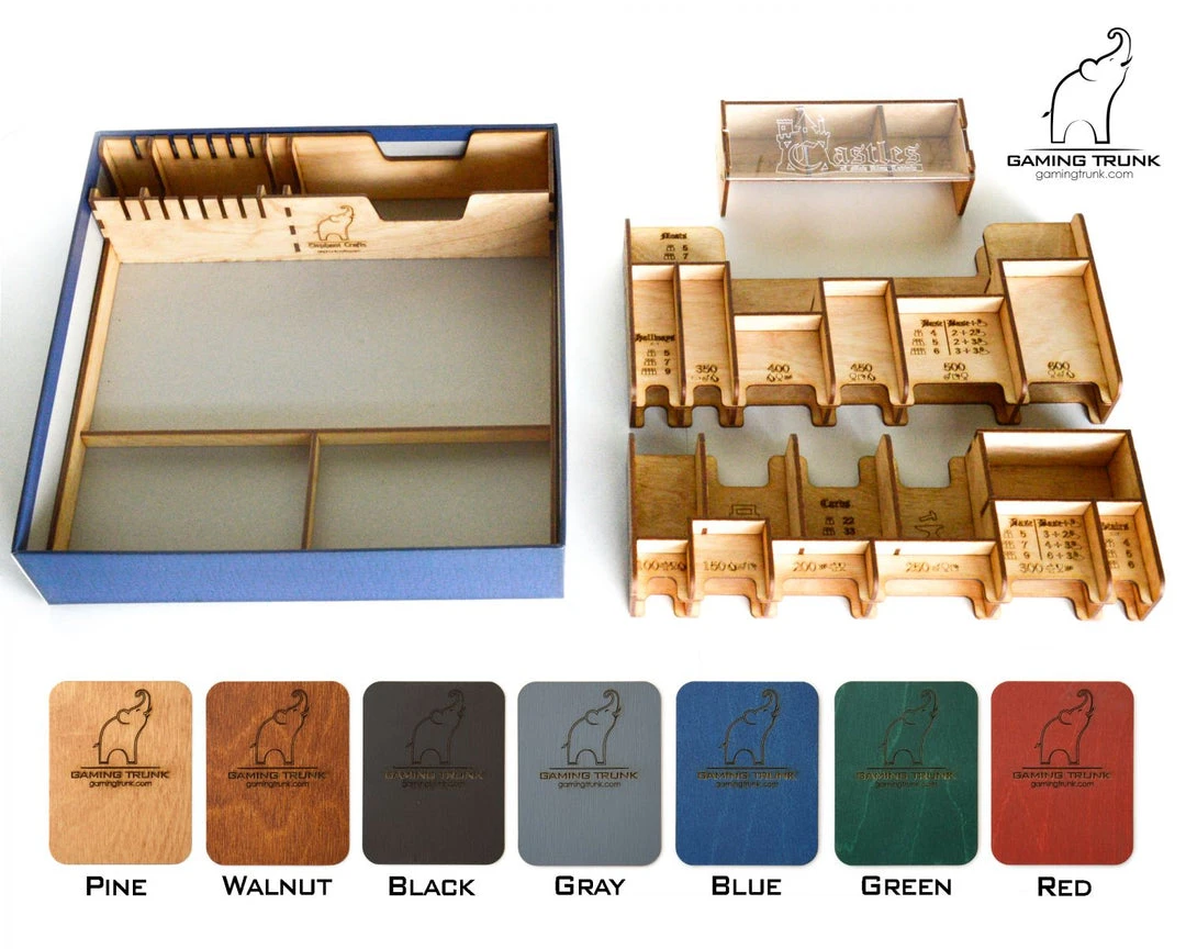 Gaming Trunk - Mad King Organizer For Castles Of Mad King Ludwig (Walnut) 2 Gaming Trunk - Mad King Organizer For Castles Of Mad King Ludwig (Walnut)