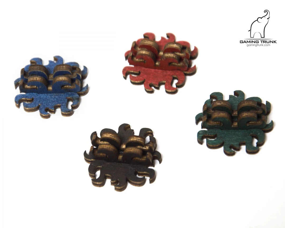 Gaming Trunk - Monster Stands For Eldritch Horror And Arkham Horror (Green) (Sets Of 5) 5 Gaming Trunk - Monster Stands For Eldritch Horror And Arkham Horror (Green) (Sets Of 5)