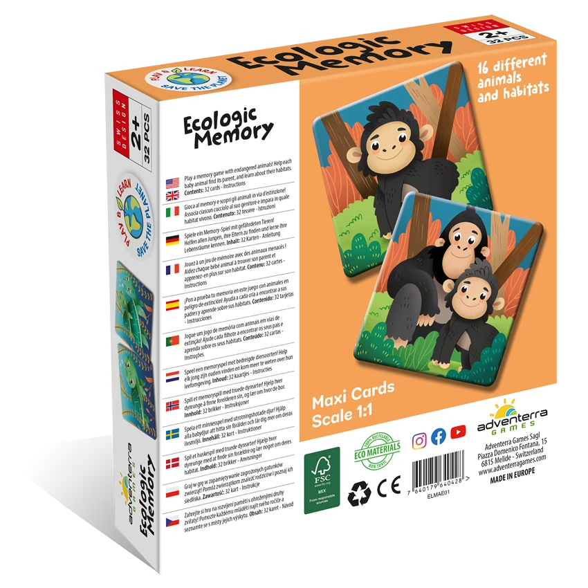 Adventerra Games Ecologic Memory: Animals At Risk! (32 Pieces) 2 Adventerra Games Ecologic Memory: Animals At Risk! (32 Pieces)