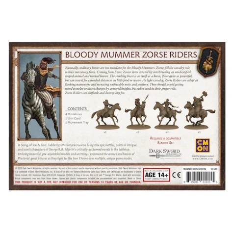 CMON Limited A Song Of Ice & Fire: Tabletop Miniatures Game - Bloody Mummer Zorse Riders 5 CMON Limited A Song Of Ice & Fire: Tabletop Miniatures Game - Bloody Mummer Zorse Riders