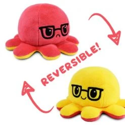 Tee Turtle Reversible Octopus Mini (Glasses) Happy Yellow / Angry Red