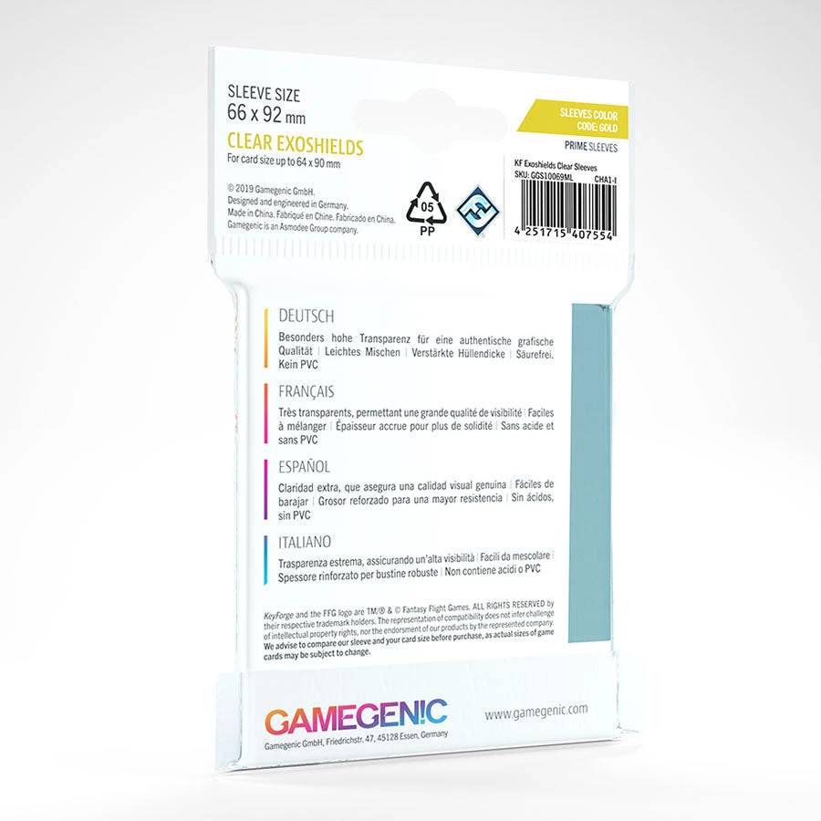 Gamegenic - Keyforge Exoshields Sleeves - Clear Jun 13-19, 2022 2 Gamegenic - Keyforge Exoshields Sleeves - Clear Jun 13-19, 2022