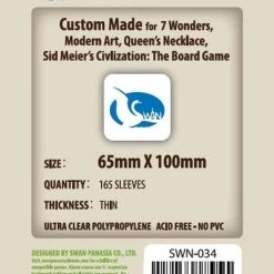 SWAN Sleeves - Card Sleeves (65 X 100 Mm) - 165 Pack, Thin Sleeves - 7 Wonders